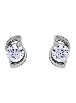 Boucles d'oreilles or blanc 18 carats oxydes