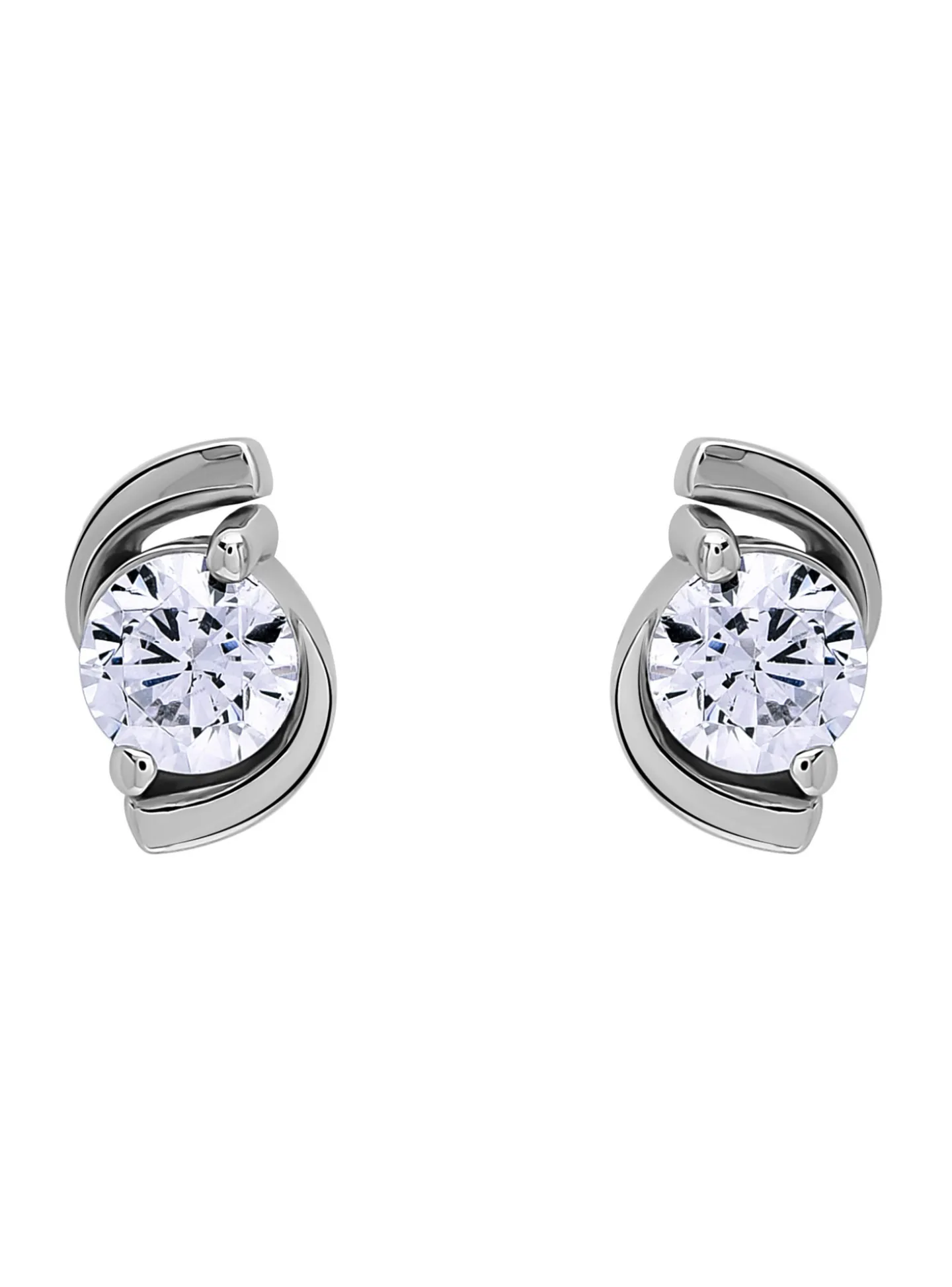 Boucles d'oreilles or blanc 18 carats oxydes