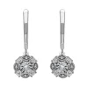 Boucles d'oreilles or blanc pampille diamants