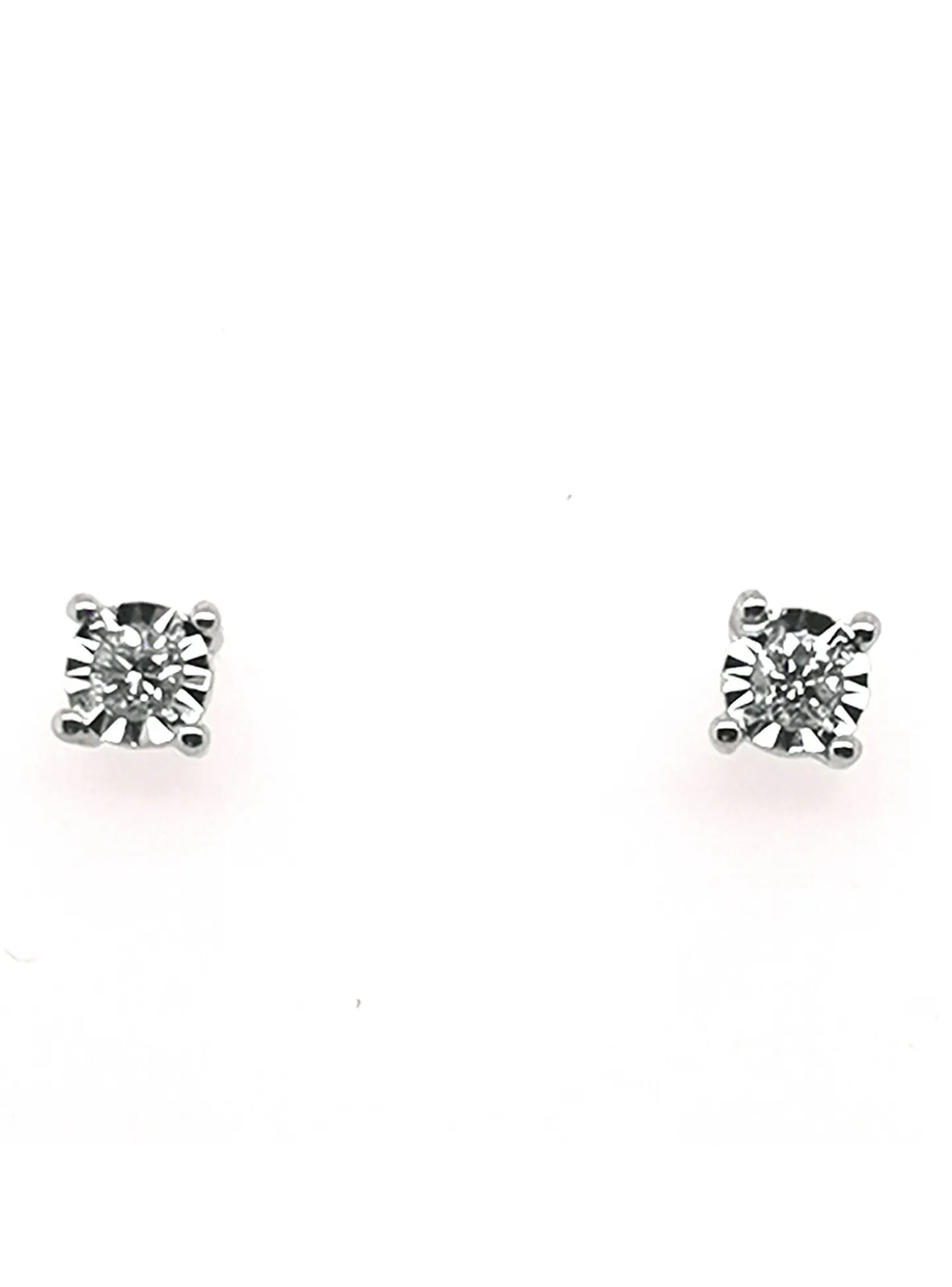 Boucles d'oreilles or blanc 18 carats puces diamants