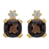 Boucles d'oreilles or jaune 9 carats quartz fumé
