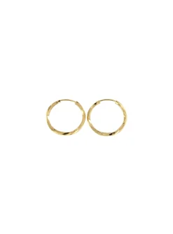 Boucles d'oreilles or jaune 18 carats martelé_x005f_x000D_23 mm