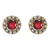 Boucles d'oreilles or jaune 18 carats rubis diamants