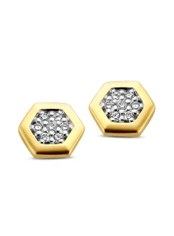 Boucles d'oreilles or jaune 18 carats diamants