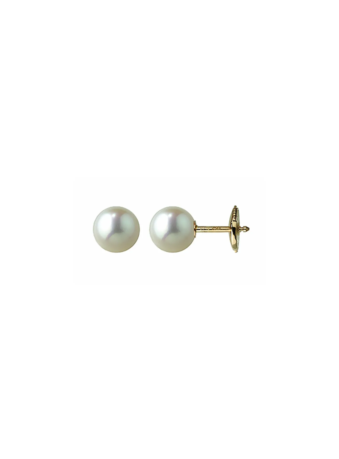 Boucles d'oreilles or jaune perles Akoya_x005f_x000D_6,5/7 mm