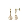 Boucles d'oreilles or perles de culture diamants_x005f_x000D_7 mm