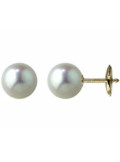 Boucles d'oreilles or perles akoya du japon 8 mm