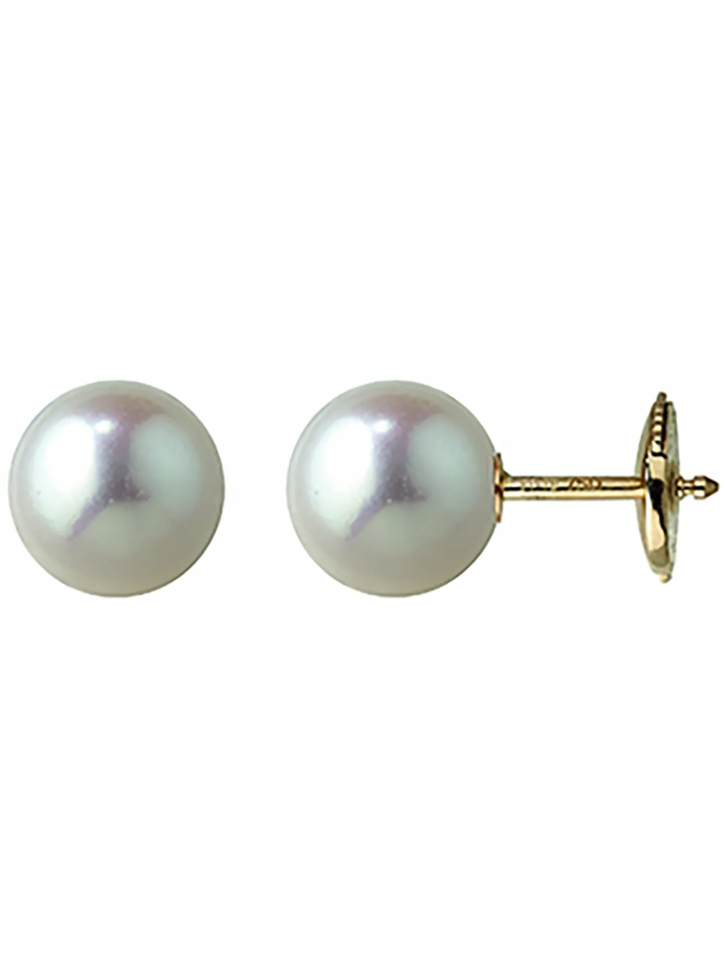 Boucles d'oreilles or perles akoya du japon 8 mm