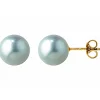 Boucles d'oreilles or perles de culture 8 mm