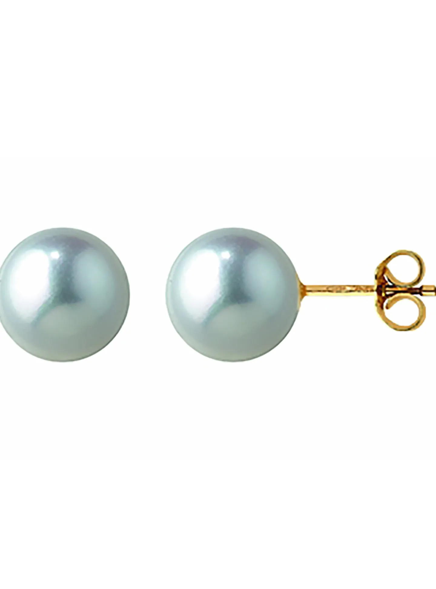 Boucles d'oreilles or perles de culture 8 mm