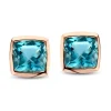 Boucles d'oreilles or rose 18 carats topaze_x005f_x000D_London Blue