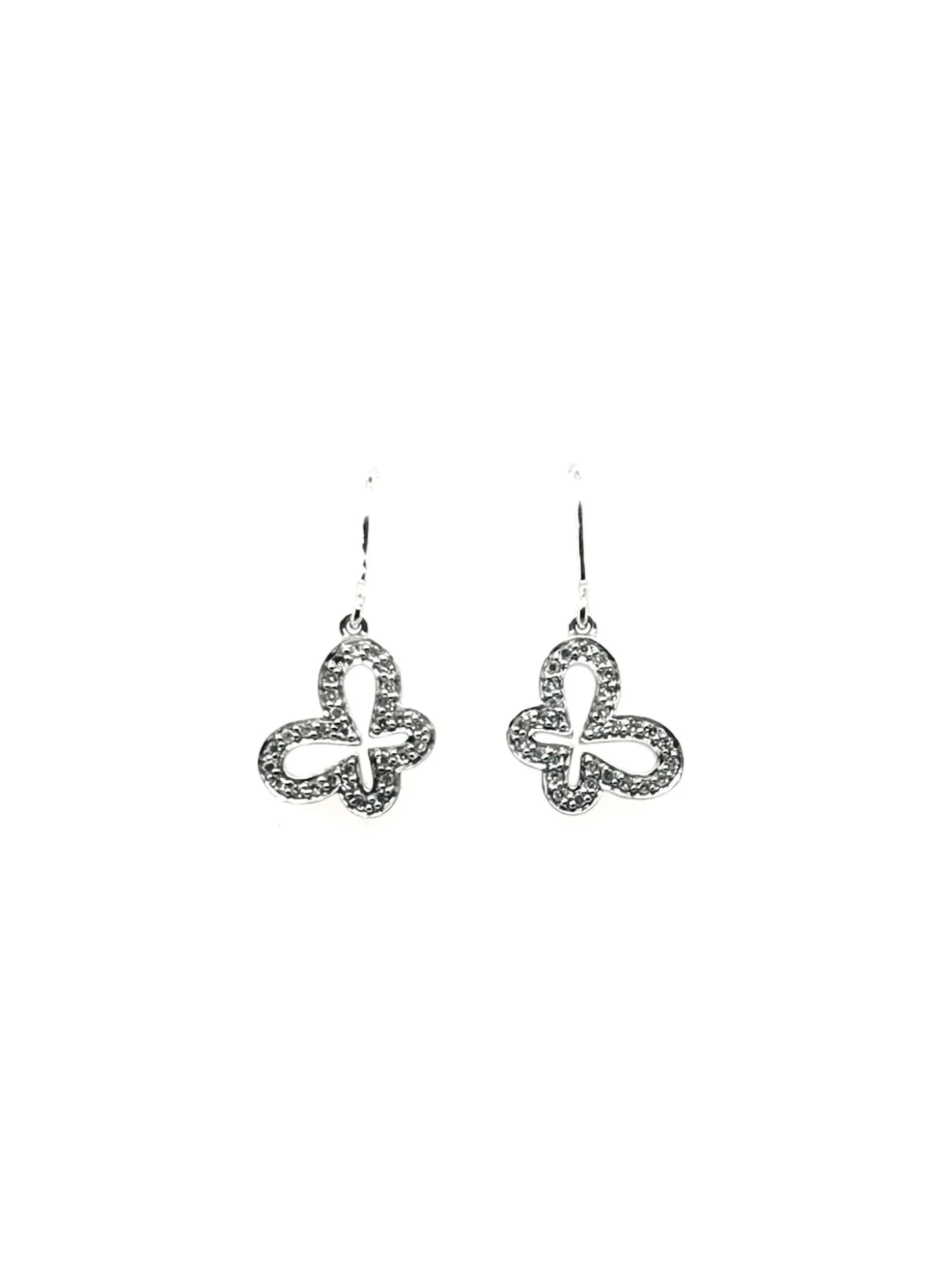 Boucles d'oreilles papillons or blanc 9 carats_x005f_x000D_375/1000