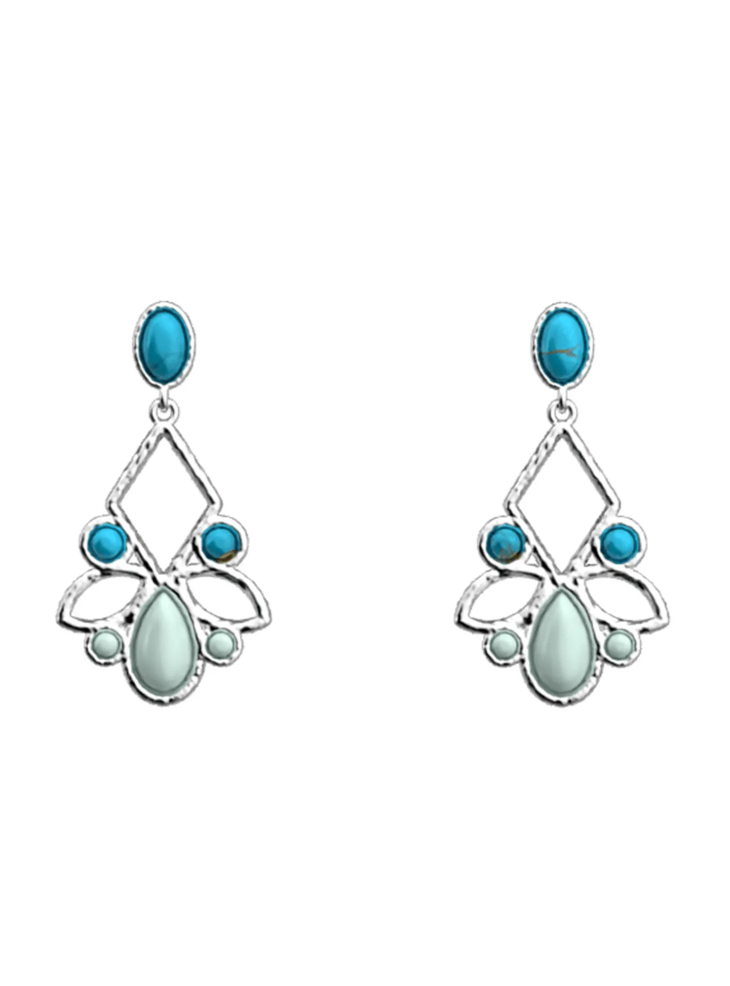 Boucles d'oreilles pendantes Les Georgettes_x005f_x000D_collection Rosace 16 mm argentée