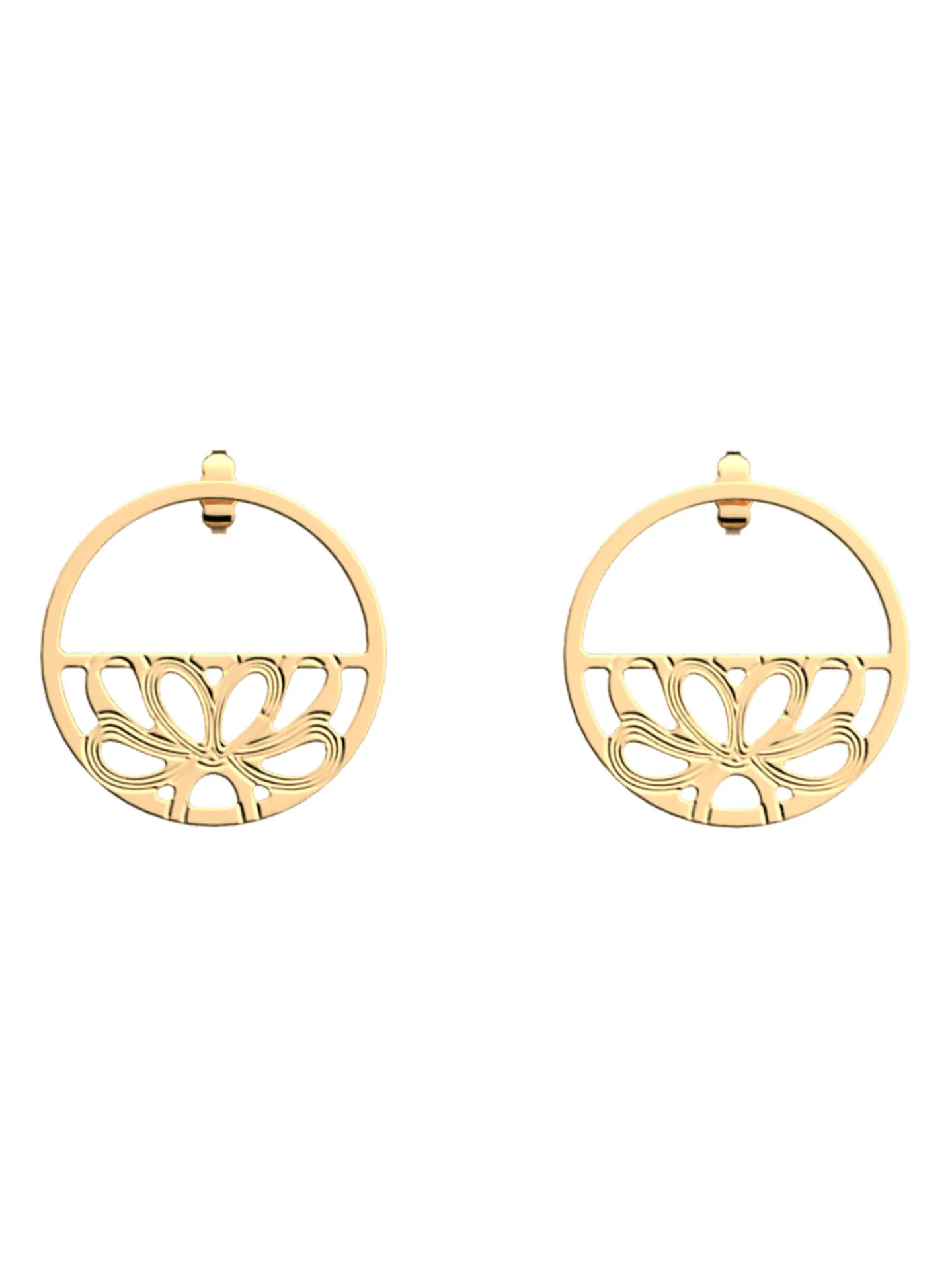 Boucles d'oreilles pendantes Les Georgettes Flora_x005f_x000D_30 mm dorées