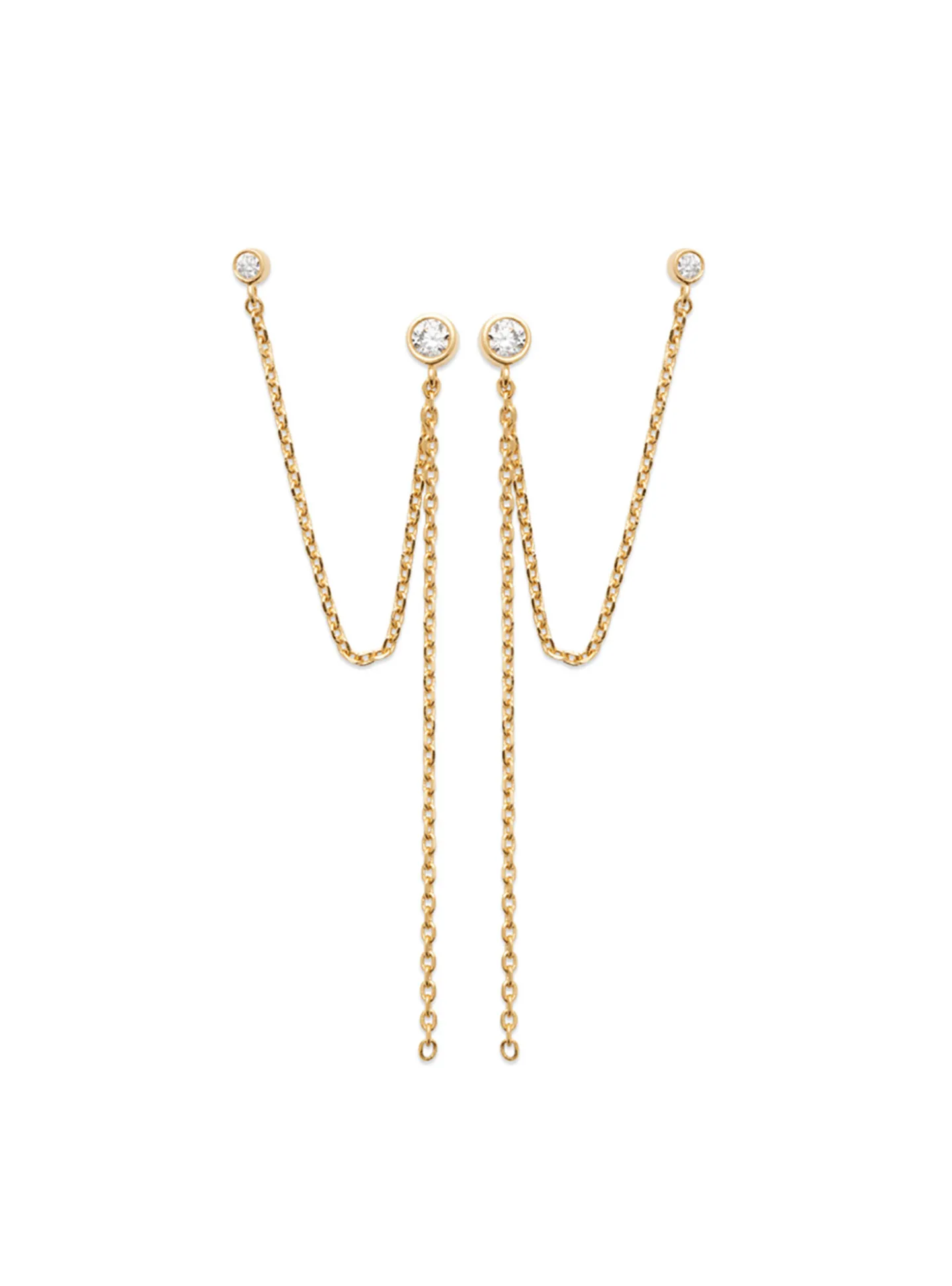 Boucles d'oreilles pendantes Brillaxis_x005f_x000D_plaqué or et oxyde de zirconium