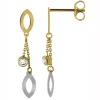 Boucles d'oreilles pendantes deux ors oxydes