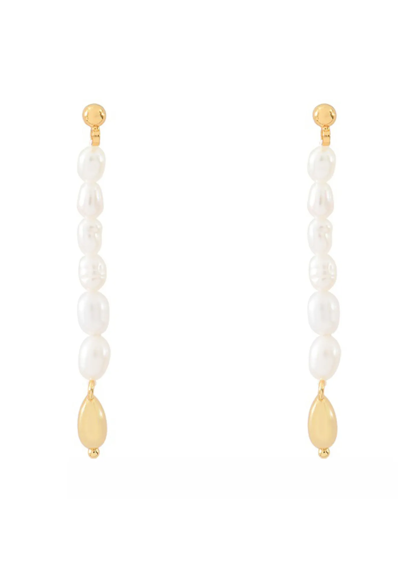 Boucles d'oreilles pendantes Agatha Perlé Doré