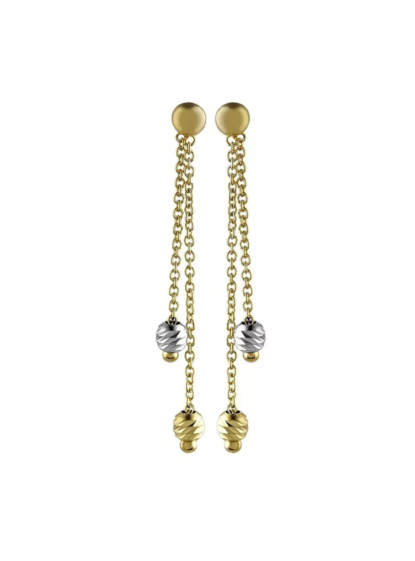Boucles d'oreilles pendantes deux brins or 18 carats