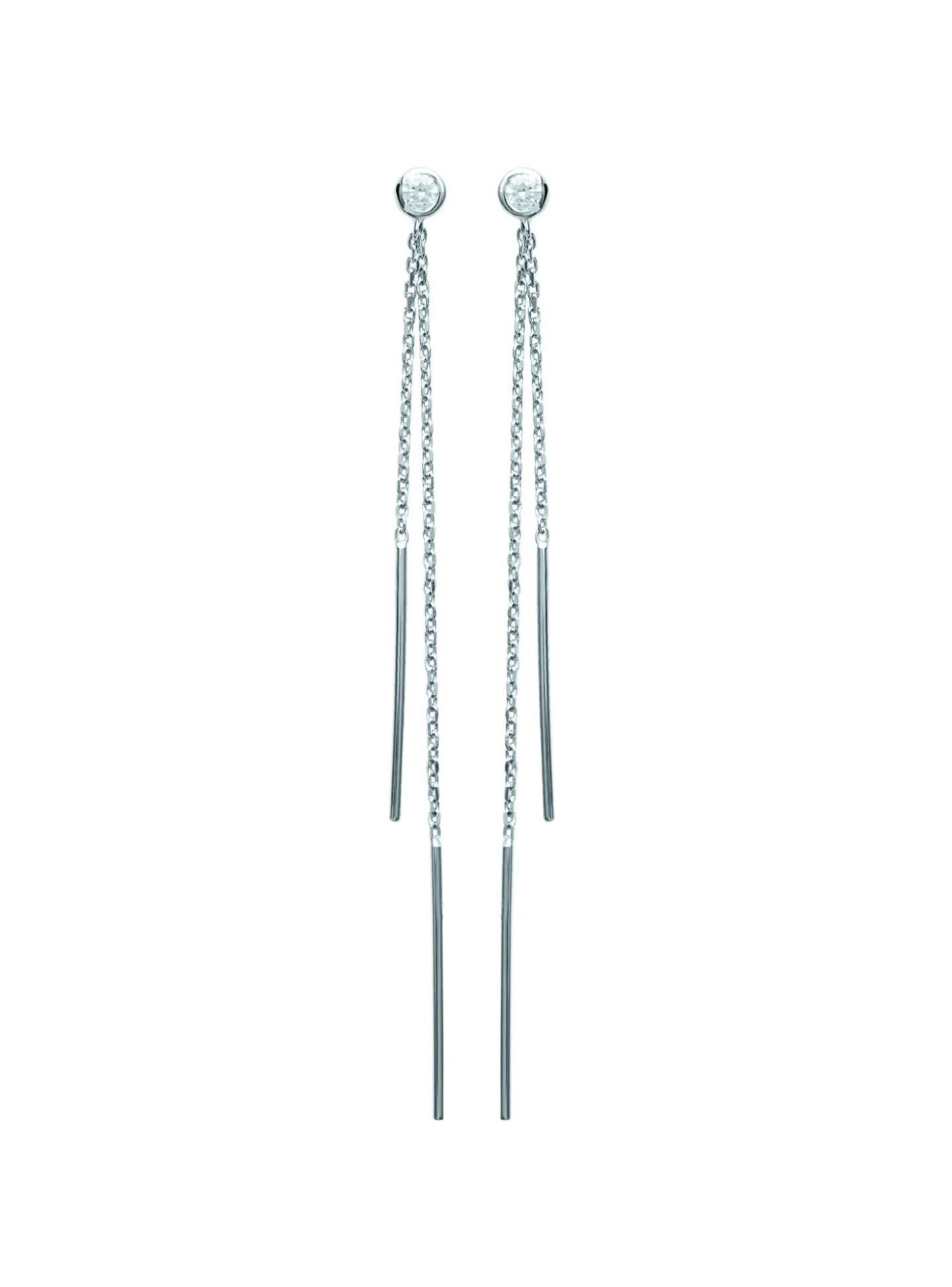 Boucles d'oreilles pendantes Brillaxis argent rhodié