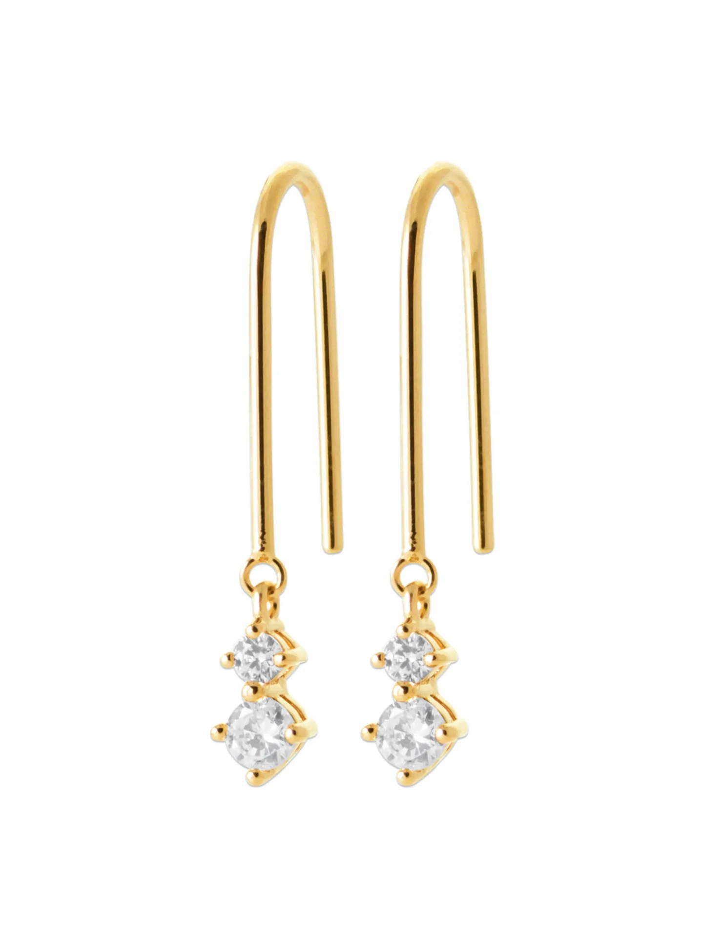 Boucles d'oreilles pendantes Brillaxis plaqué or OZ