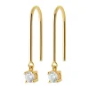 Boucles d'oreilles pendantes Brillaxis plaqué or OZ