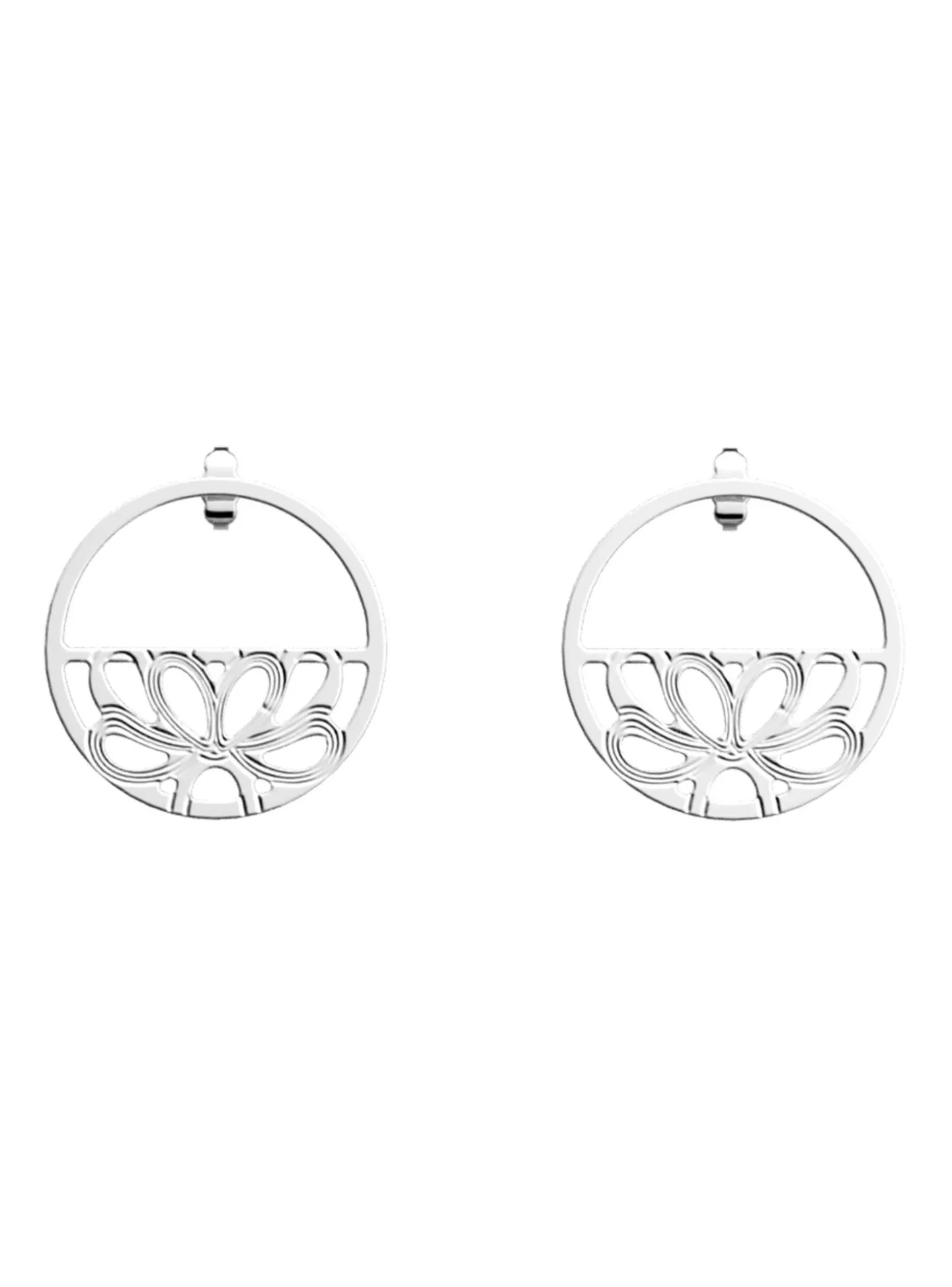 Boucles d'oreilles pendantes Les Georgettes Flora_x005f_x000D_30 mm argentées