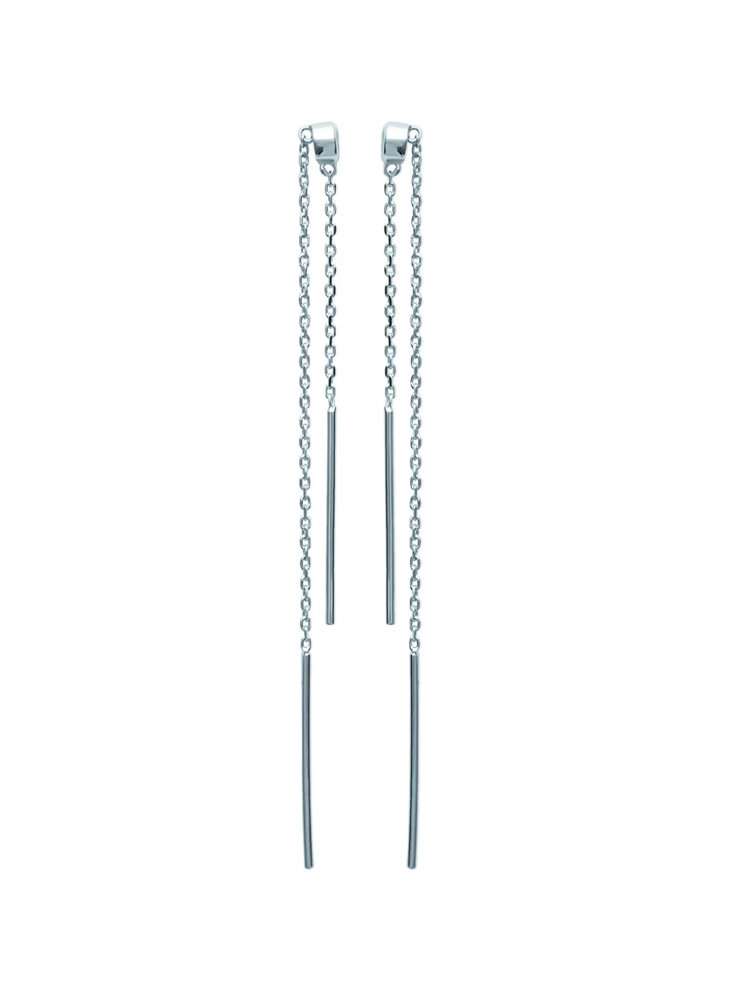 Boucles d'oreilles pendantes Brillaxis argent rhodié