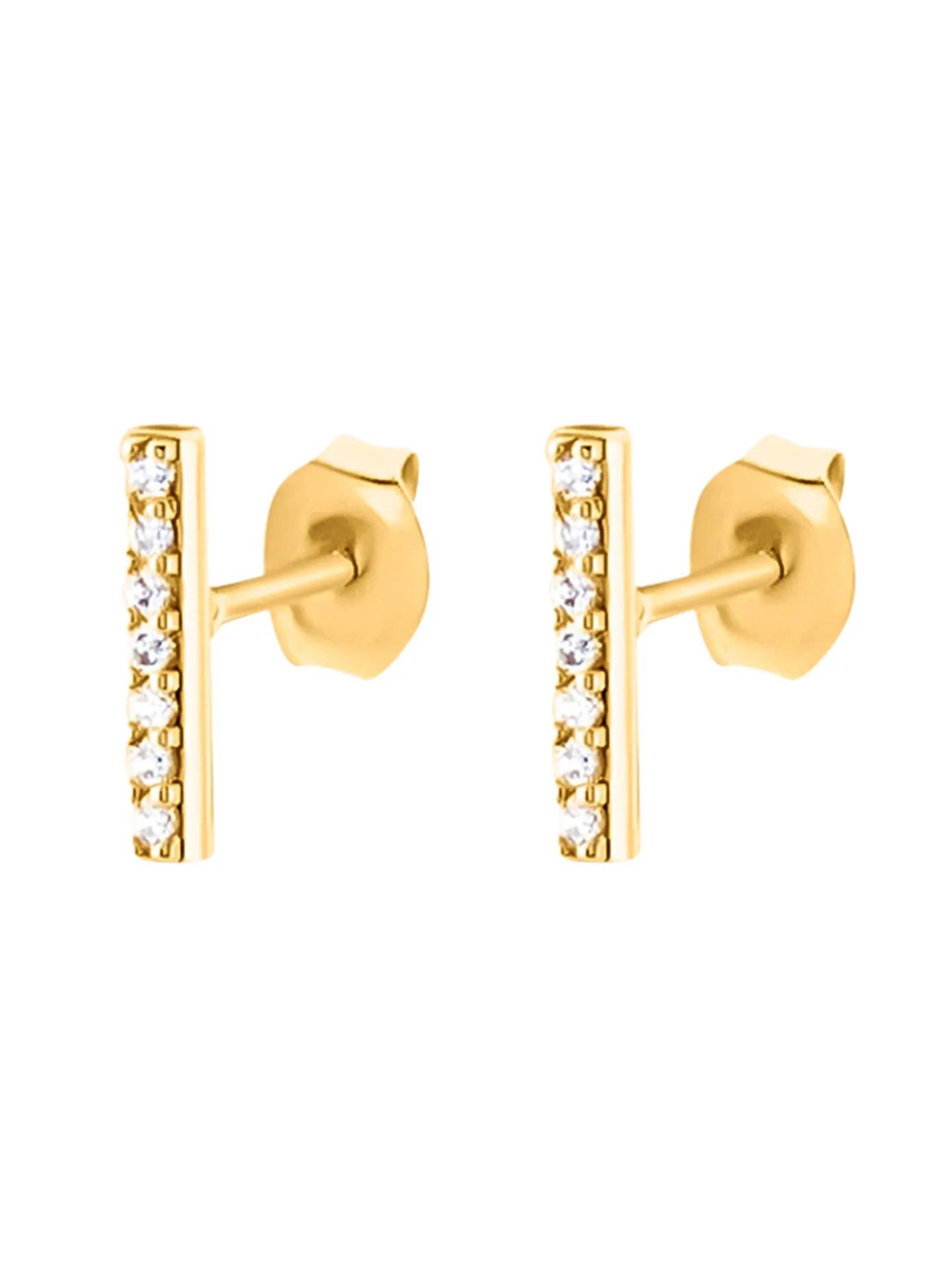 Boucles d'oreilles puces Agatha en argent doré_x005f_x000D_Collection Barshine