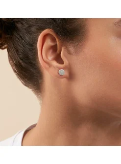 Boucles d'oreilles puces Agatha Cristal argent