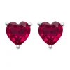 Boucles d'oreilles puces Brillaxis coeur argent