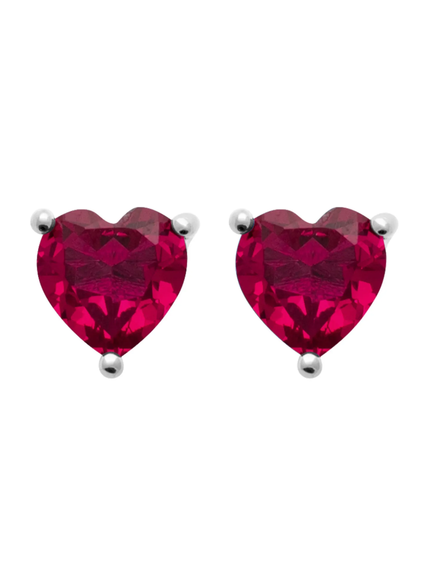 Boucles d'oreilles puces Brillaxis coeur argent