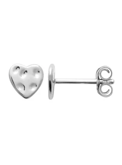 Boucles d'oreilles puces coeur Brillaxis