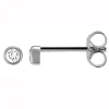 Boucles d'oreilles puces or blanc 9 carats oxydes