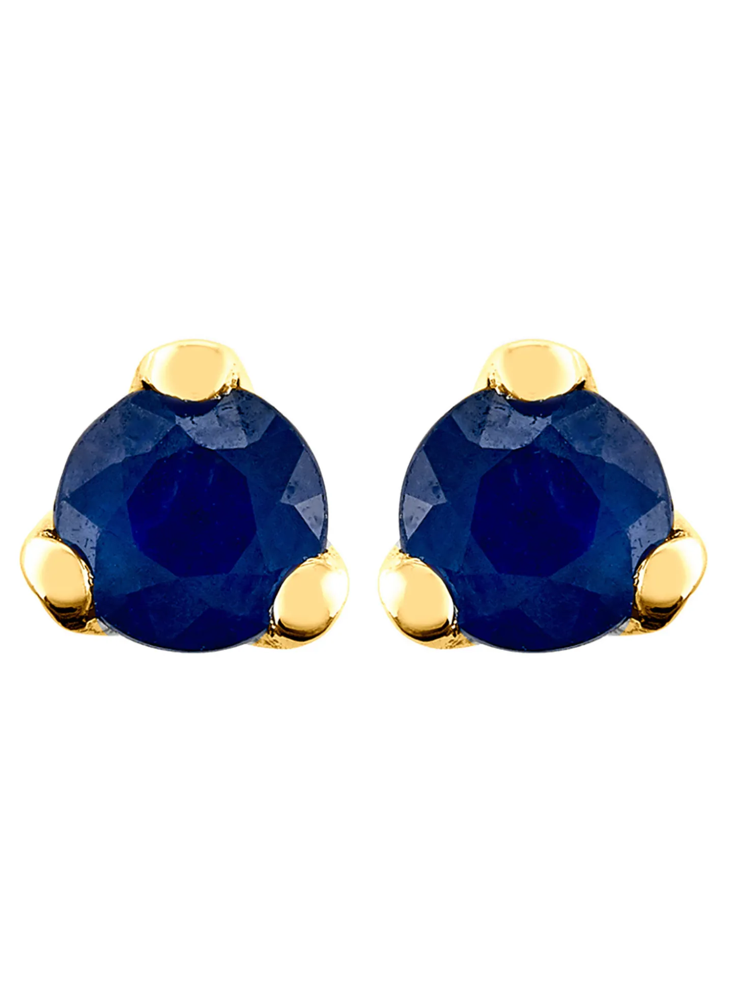 Boucles d'oreilles puces saphir or jaune 18 carats3 mm
