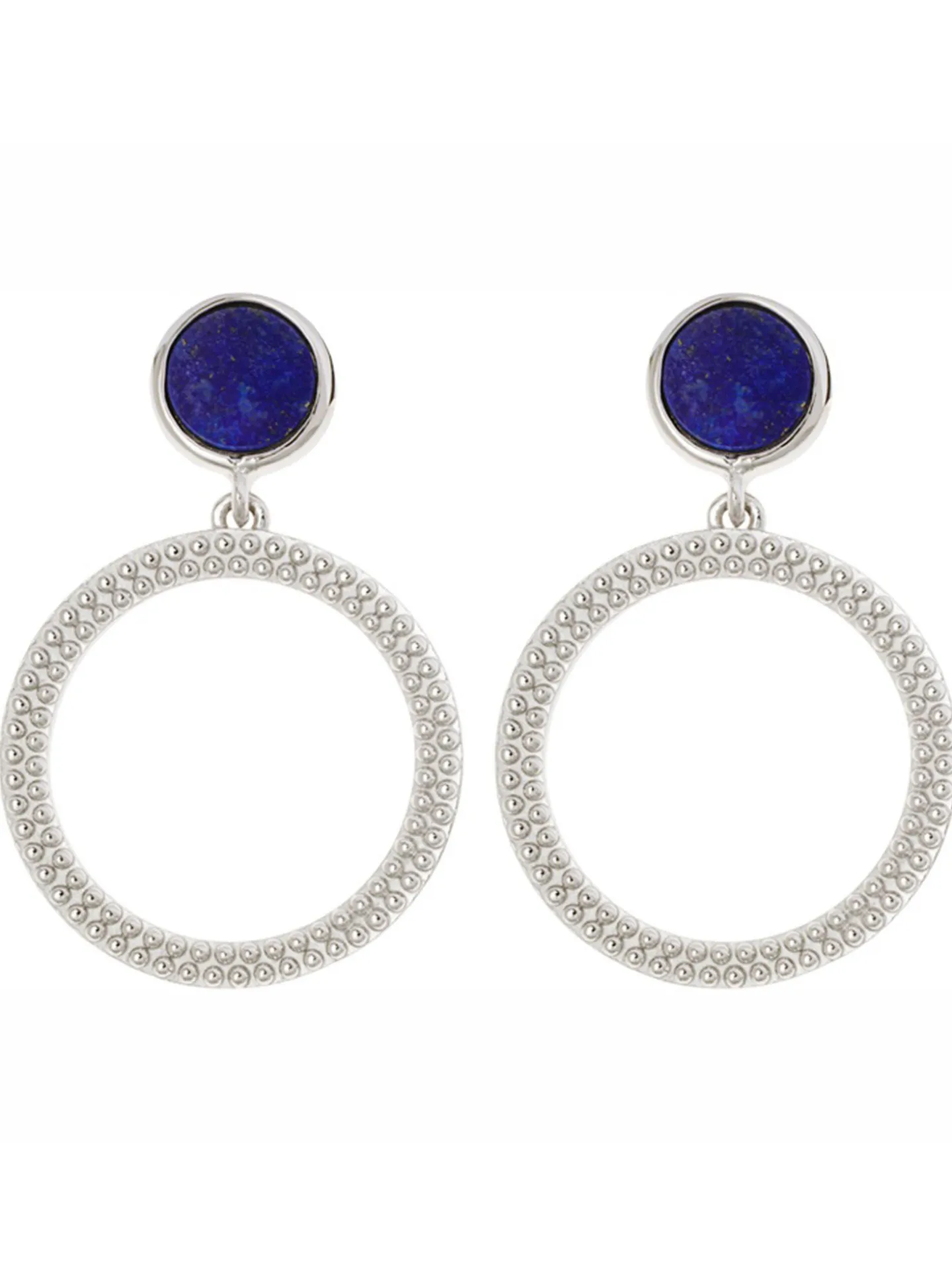 Boucles d'oreilles Saunier cercle lapis lazuli