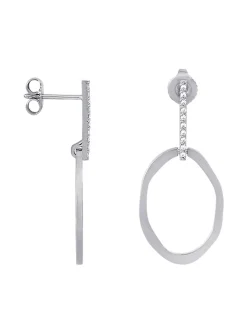 Boucles d'oreilles Saunier pendantes argent 925_x005f_x000D_oxydes de zirconium