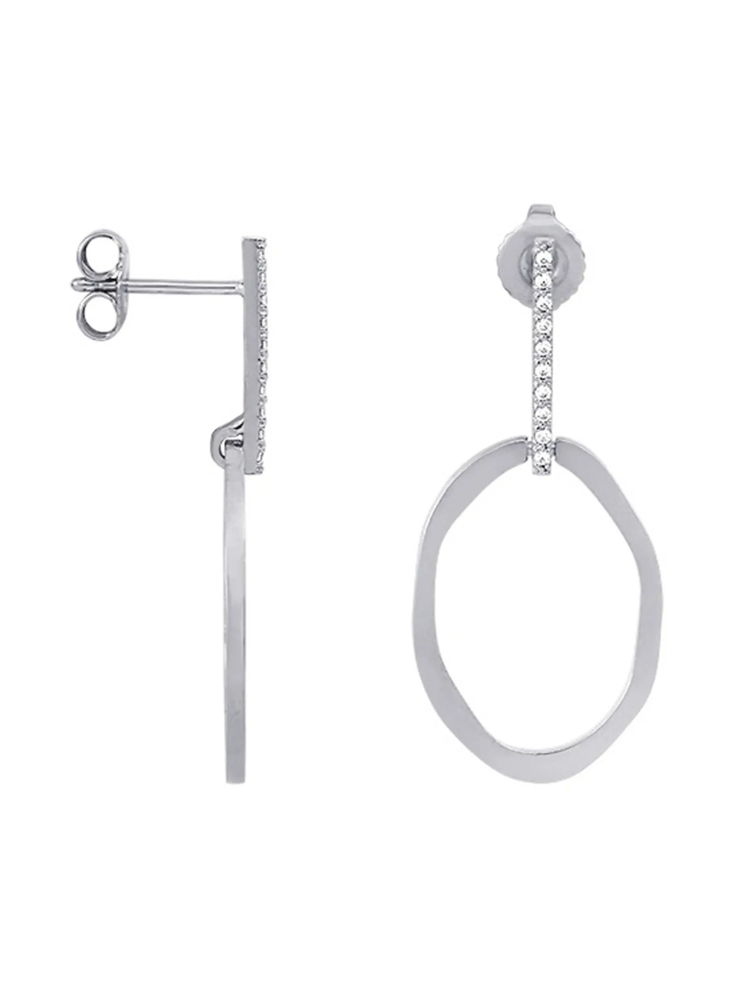 Boucles d'oreilles Saunier pendantes argent 925_x005f_x000D_oxydes de zirconium
