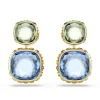 Boucles d'oreilles Swarovski Chroma réversibles_x005f_x000D_bleu, vert et rose