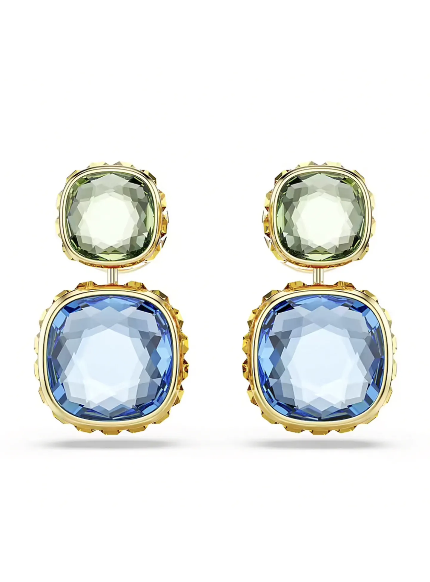 Boucles d'oreilles Swarovski Chroma réversibles_x005f_x000D_bleu, vert et rose