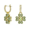 Boucles d'oreilles Swarovski Idyllia trèfle vert