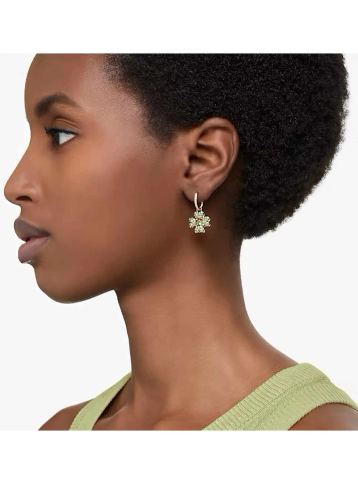 Boucles d'oreilles Swarovski Idyllia trèfle vert