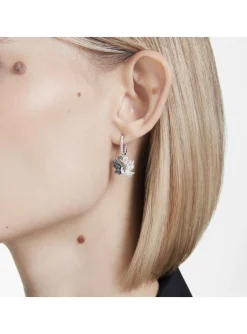 Boucles d'oreilles Swarovski Swan noir et blanc