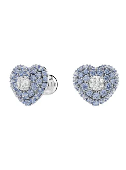 Boucles d'oreilles Swarovski Hyperbola coeur bleu