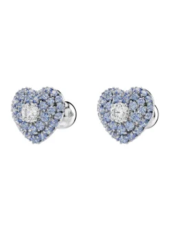 Boucles d'oreilles Swarovski Hyperbola coeur bleu