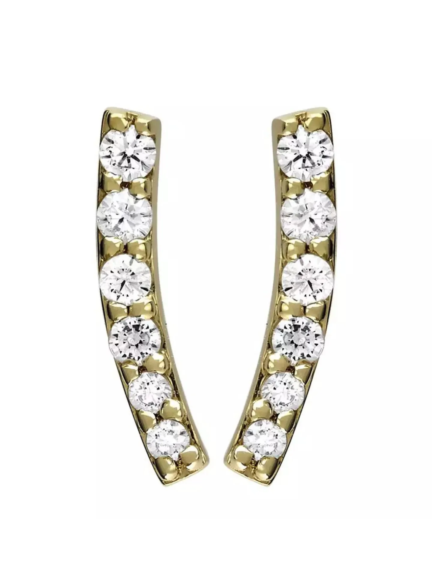 Boucles d'oreilles virgule diamants