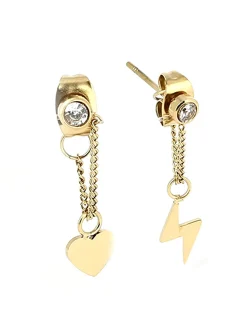 Boucles d'oreilles Zag Bijoux Roma acier doré