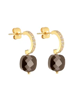 Boucles d'oreilles Zag Bijoux Pablo onyx noir oxydes