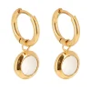 Boucles d'oreilles Zag Bijoux acier doré nacre