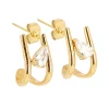 Boucles d'oreilles Zag Bijoux acier doré