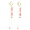 Boucles d'oreilles Zag bijoux acier doré cornaline